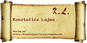 Kosztolicz Lajos névjegykártya