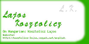 lajos kosztolicz business card